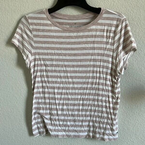 American Eagle Soft & Sexy Mauve Pink White Striped Shirt